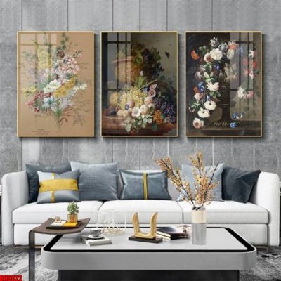 File in trần File tranh bộ 3 bình hoa phong cách cổ điển BH6022 (bản gốc) trời sao