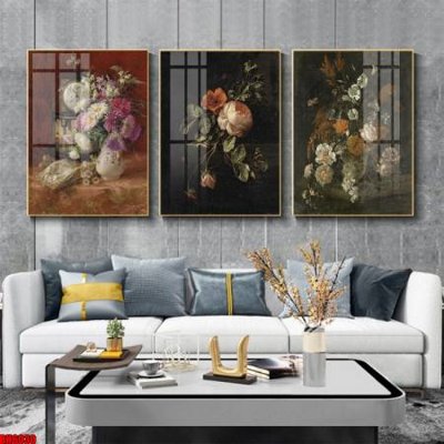 File in mica File tranh bộ 3 bình hoa phong cách cổ điển BH6030 (ảnh gốc) đẹp
