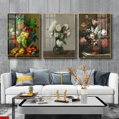 File in trần File tranh bộ 3 bình hoa phong cách cổ điển BH6074 (file gốc) hoa văn 3D