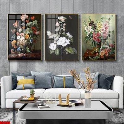 File PSD File tranh bộ 3 bình hoa phong cách cổ điển BH6080 (gốc) cho in quảng cáo