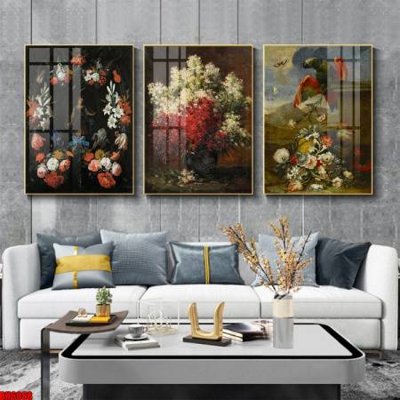 File gốc File tranh bộ 3 bình hoa phong cách cổ điển BH6088 (phong cách) cổ điển