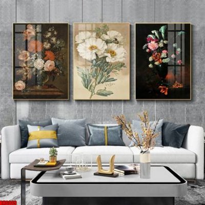 File gốc File tranh bộ 3 bình hoa phong cách cổ điển BH6089 (in lụa) hoa văn cổ điển