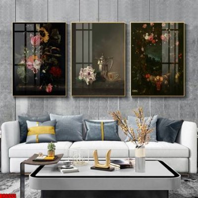 File in trần File tranh bộ 3 bình hoa phong cách cổ điển BH6095 (bản gốc) phong cảnh