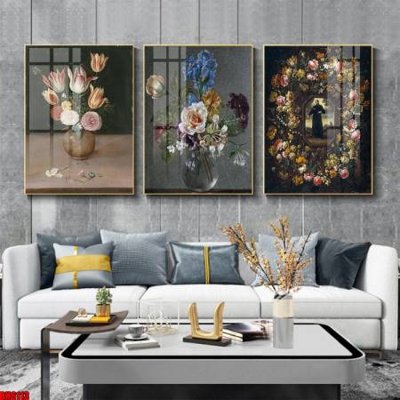File tranh File tranh bộ 3 bình hoa phong cách cổ điển BH6113 (bản gốc) in canvas