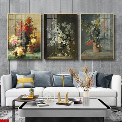 File tranh File tranh bộ 3 bình hoa phong cách cổ điển BH6119 (file gốc) chuẩn màu in