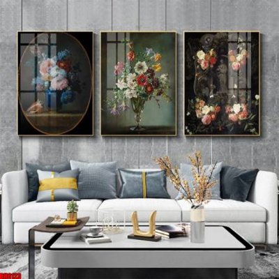File ảnh File tranh bộ 3 bình hoa phong cách cổ điển BH6123 (gốc) in standee