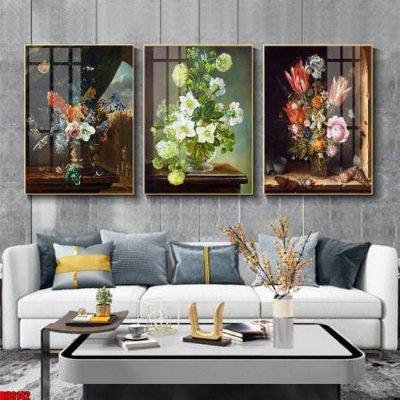 File in ấn chuyên nghiệp File tranh bộ 3 bình hoa phong cách cổ điển BH6142 (file gốc)