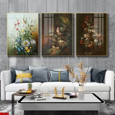 File PSD File tranh bộ 3 bình hoa phong cách cổ điển BH6154 (bản gốc) dễ dàng edit