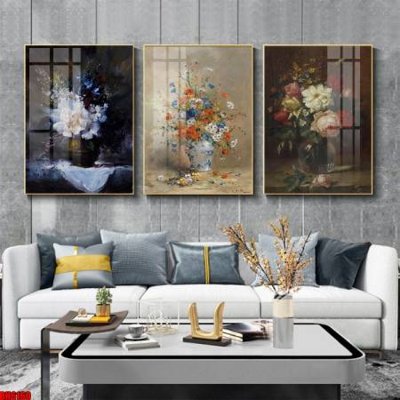 File gốc File tranh bộ 3 bình hoa phong cách cổ điển BH6160 (in mica) trang trí