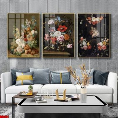 File gốc File tranh bộ 3 bình hoa phong cách cổ điển BH6161 (in 3D) cho trang trí