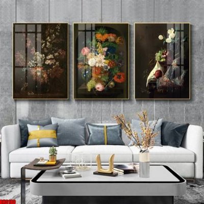 File tranh File tranh bộ 3 bình hoa phong cách cổ điển BH6180 (ảnh gốc) in trần xuyên sáng
