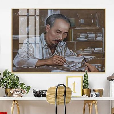 File gốc File in tranh bác hồ chất lượng cao BH8014 (in lụa) tranh thuận buồm