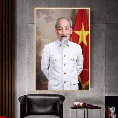 File in lụa File in tranh bác hồ chất lượng cao BH8065 (tân cổ điển) File in tranh bác hồ chất lượng cao BH8065