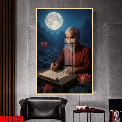 File ảnh File in tranh bác hồ chất lượng cao BH9028 (gốc) in decal dán tường