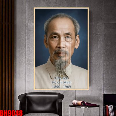 File gốc File in tranh bác hồ chất lượng cao BH9048 (in tráng gương) nghệ thuật