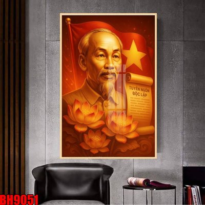 File in mica File in tranh bác hồ chất lượng cao BH9051 (bản gốc) sắc sảo