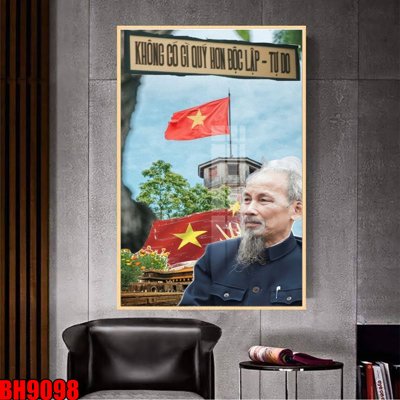 Download file gốc File in tranh bác hồ chất lượng cao BH9098 (in lụa) tranh 3D