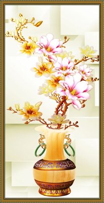 File PSD in ấn File tranh bình hoa BHY174 (chất lượng cao)