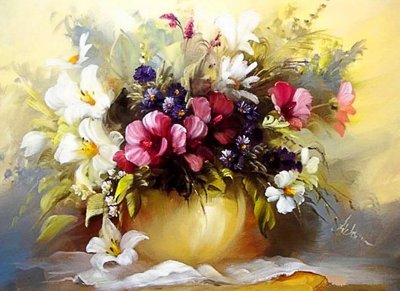 File gốc File tranh bình hoa BHY204 (in lụa) tranh thuận buồm