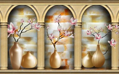 File gốc File tranh bình hoa BHY80 (in tráng gương) sang trọng