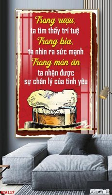 Download file Tranh quán bia nhậu BIA117 (gốc) in mica đèn LED
