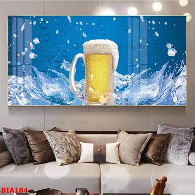 Tải file Tranh quán bia nhậu BIA184 (ảnh gốc) in tráng gương