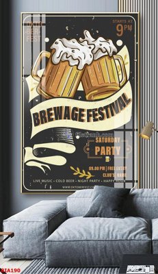 File tranh Tranh quán bia nhậu BIA190 (bản gốc) treo quán cafe