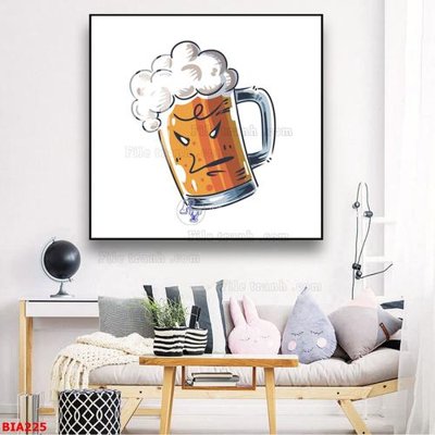 Ảnh gốc file in lụa Tranh quán bia nhậu BIA225 chi tiết