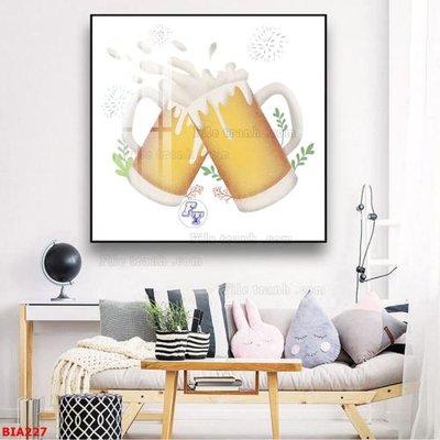 File in mica Tranh quán bia nhậu BIA227 (bản gốc) sắc sảo