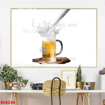 Tải file gốc Tranh quán bia nhậu BIA236 (in khổ lớn) không vỡ