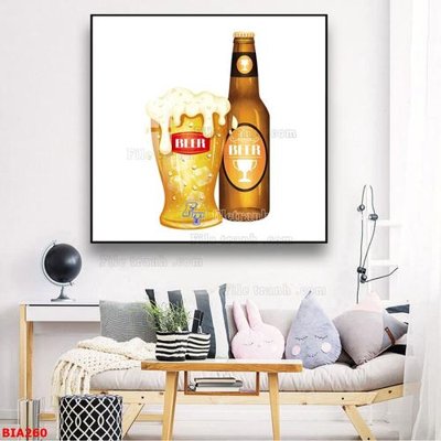 Download file gốc Tranh quán bia nhậu BIA260 (in lụa) cao cấp