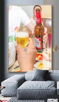 File gốc Tranh quán bia nhậu BIA271 (in ấn) màu sắc trung thực