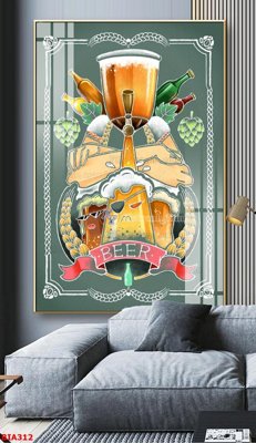 Download file Tranh quán bia nhậu BIA312 (gốc) in mica đèn LED
