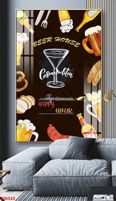 File tranh Tranh quán bia nhậu BIA323 (ảnh gốc) sắc nét hoàn hảo