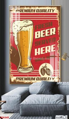 File tranh trang trí Tranh quán bia nhậu BIA345 (file gốc)