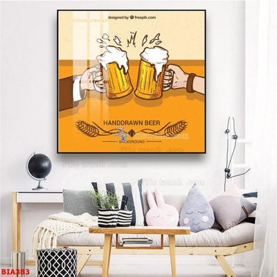 Tải file gốc Tranh quán bia nhậu BIA383 (in bạt) quảng cáo