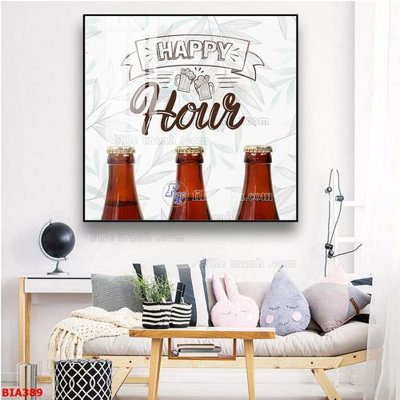 File in lụa Tranh quán bia nhậu BIA389 (tân cổ điển) Tranh quán bia nhậu BIA389