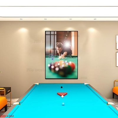 File tranh gốc File tranh quán bida bi-a BILLARD BIDA502 (sắc nét từng chi tiết)