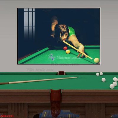 File gốc File tranh quán bida bi-a BILLARD BIDA551 (in lụa) tranh phong thủy