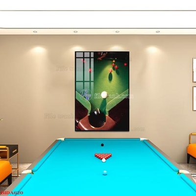 File gốc File tranh quán bida bi-a BILLARD BIDA620 (in 3D) nghệ thuật