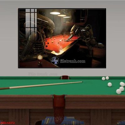 File gốc File tranh quán bida bi-a BILLARD BIDA672 (in mica) trang trí