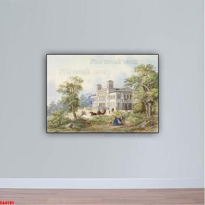 File tranh Tranh sơn dầu phong cảnh châu âu CA4101 (ảnh gốc) in trần nhà