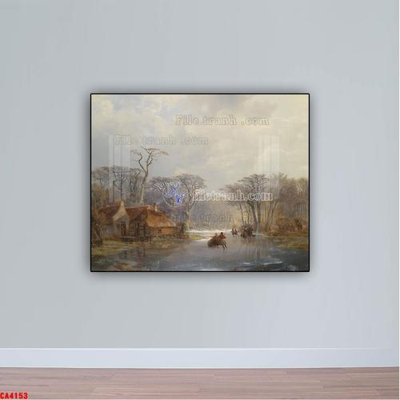 File tranh in mica Tranh sơn dầu phong cảnh châu âu CA4153 (độ phân giải cao)