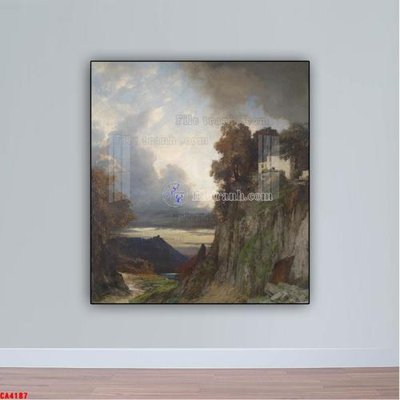 File tranh gốc Tranh sơn dầu phong cảnh châu âu CA4187 (bản quyền) file PSD