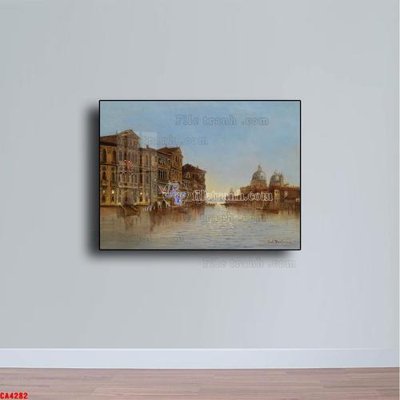 File gốc in tráng gương Tranh sơn dầu phong cảnh châu âu CA4282 chi tiết