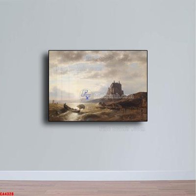 File gốc Tranh sơn dầu phong cảnh châu âu CA4328 (in tráng gương) nghệ thuật