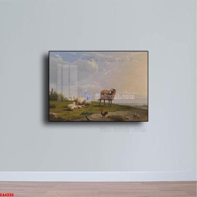 File in mica Tranh sơn dầu phong cảnh châu âu CA4335 (bản gốc) làm vách ngăn