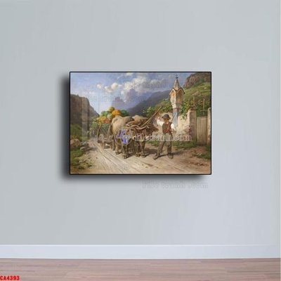 Download file gốc Tranh sơn dầu phong cảnh châu âu CA4393 (in mica) 3D