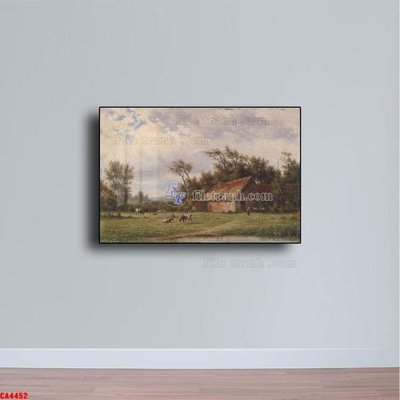File gốc Tranh sơn dầu phong cảnh châu âu CA4452 (in lụa) tranh phong thủy