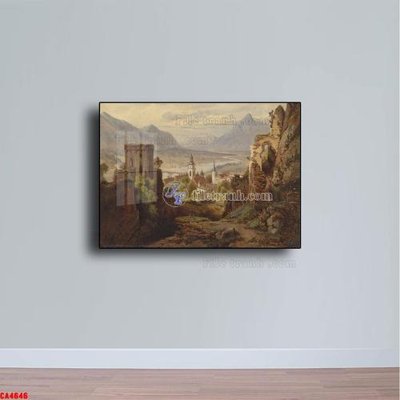 Hình ảnh file gốc in lụa Tranh sơn dầu phong cảnh châu âu CA4646
